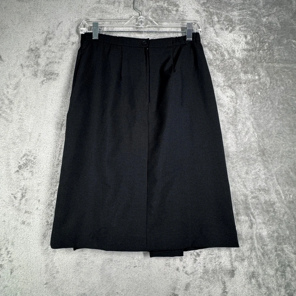 Liz Baker Skirt Black A-Line Pleated Career Office Wear Corpcore Size 4‎ Petite